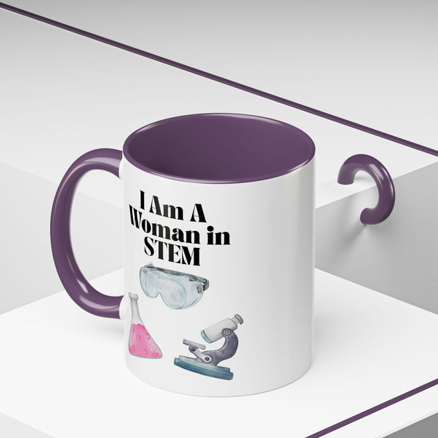 'I Am A Woman In STEM' Scientist Accent Coffee Mug