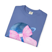 Blue Saturn Wrapped In Pink Bow Unisex T-Shirt
