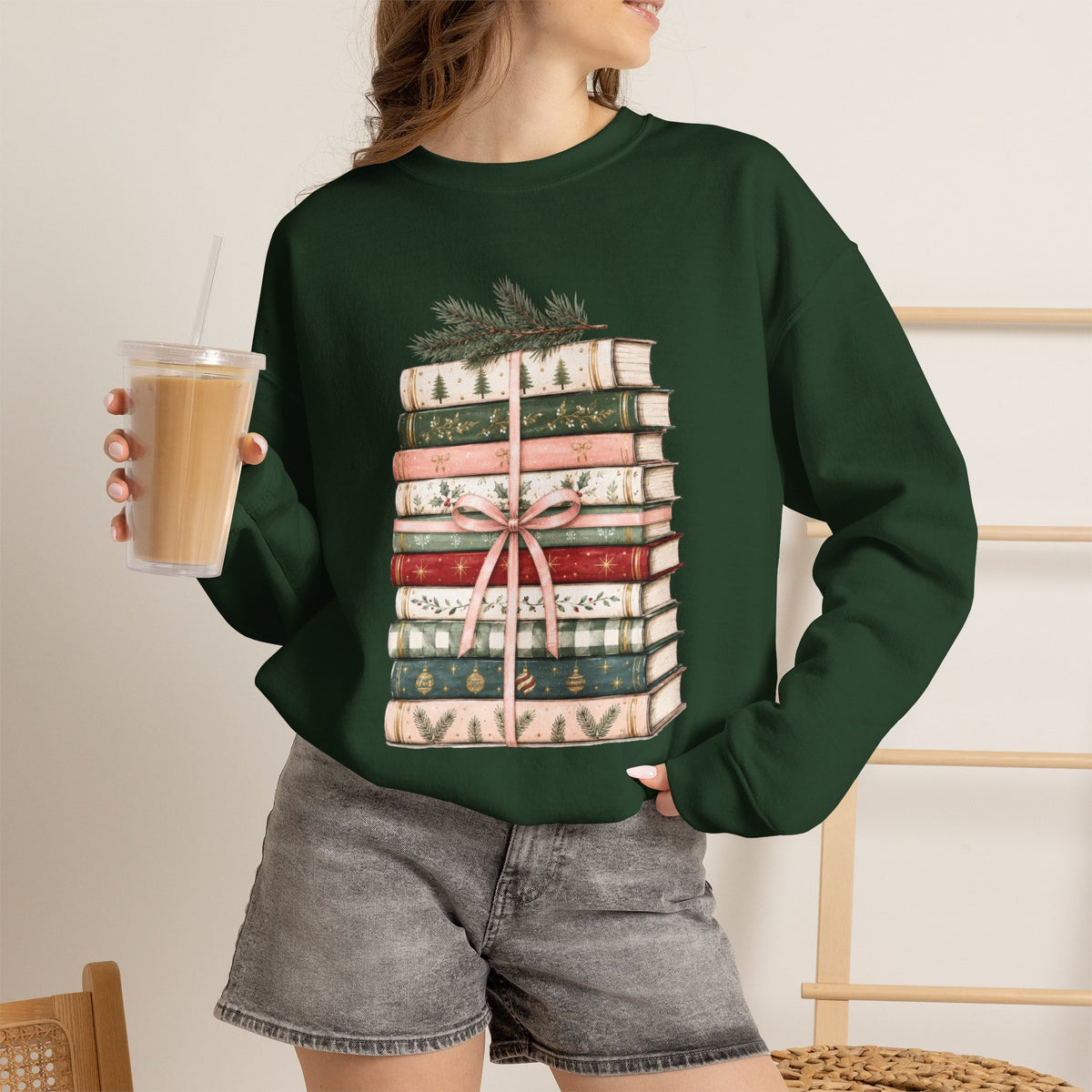 Bookish Christmas Sweatshirt, Christmas Book Lover Crewneck, Cozy Reader Sweater, BookTok Holiday Shirt, Reader Christmas Gift