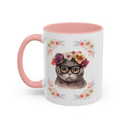 Geeky Goddess Dark Gray Cat Accent Coffee Mug