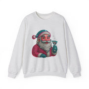 Retro Santa Holding Martini Sweatshirt | Vintage Christmas Crewneck
