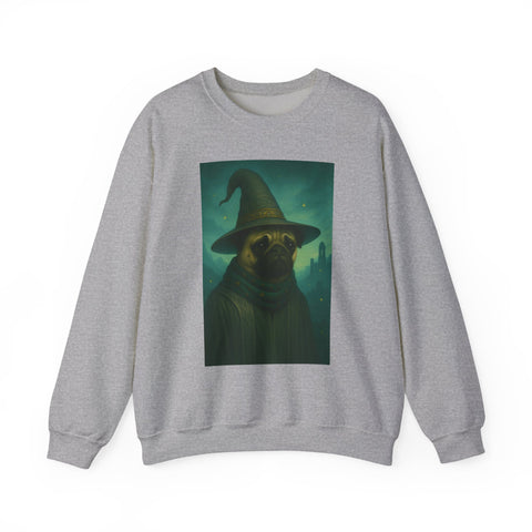 Wizard Pug Sweatshirt, Cozy Unisex Sweatshirt, Funny Pet Lover Gift, Halloween Apparel, Casual Trendy Crewneck