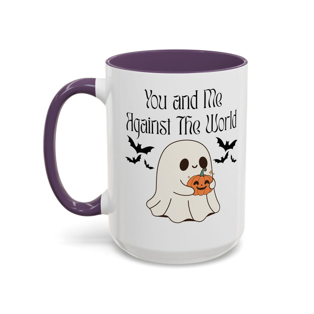 'You and Me Against The World' Accent Coffee Mug