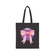 Pink/Purple Wrapped In A Bow Cotton Canvas Tote Bag