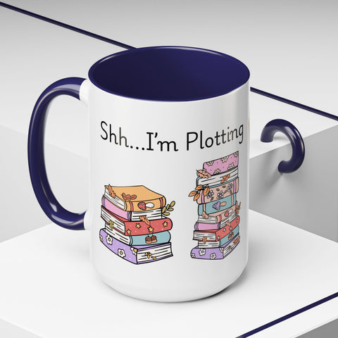 'Shhh...I'm Plotting' Accent Coffee Mug
