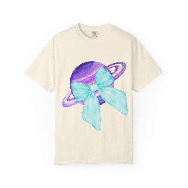 Purple Saturn Wrapped In Bow Unisex T-Shirt