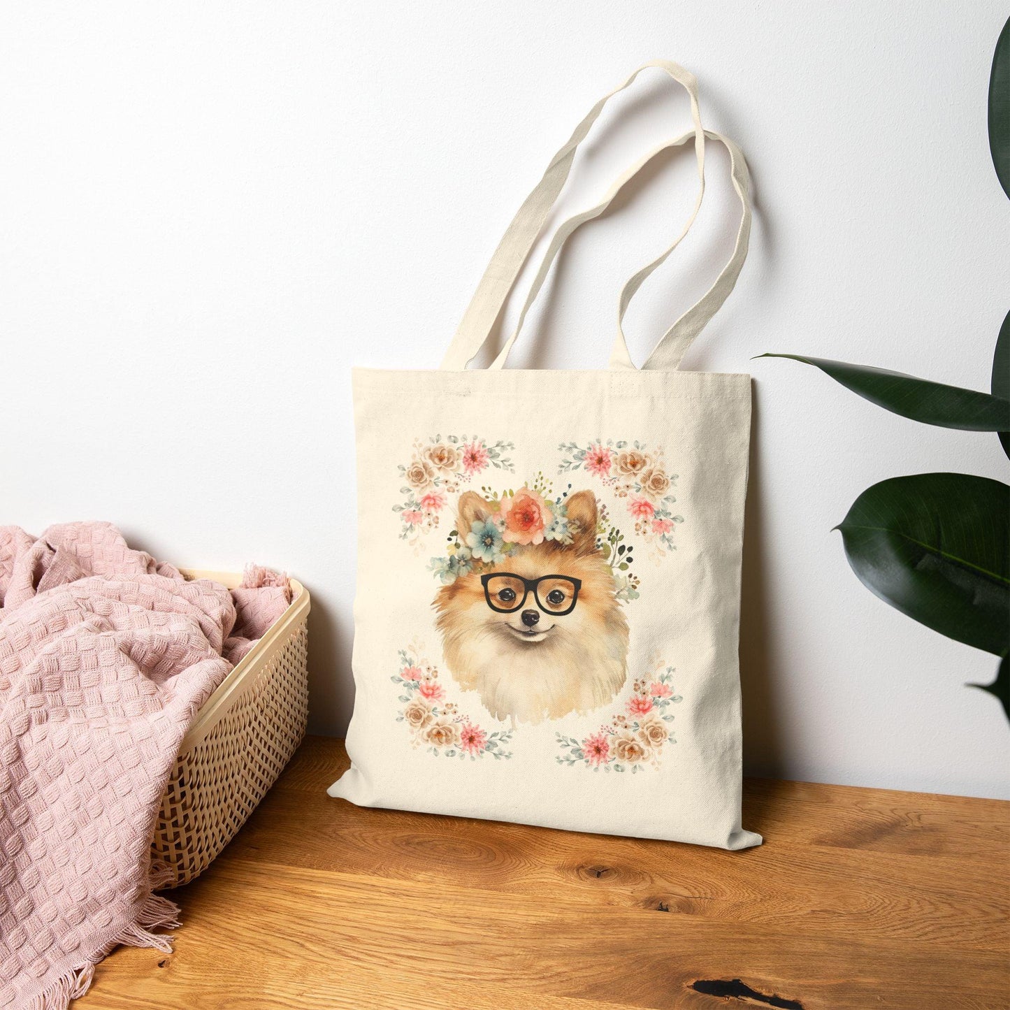 Geeky Goddess Pomeranian Cotton Canvas Tote Bag