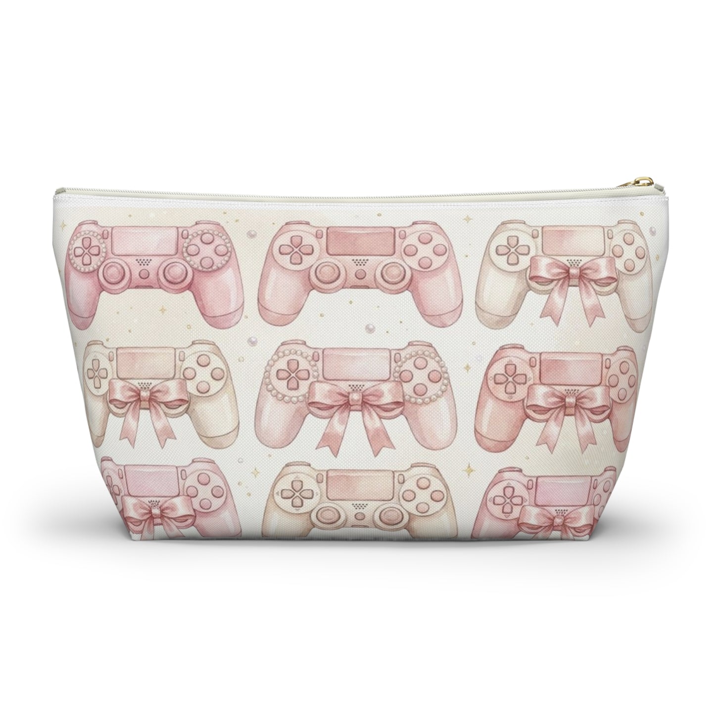 Pink Game Controller Pattern Accessory Pouch