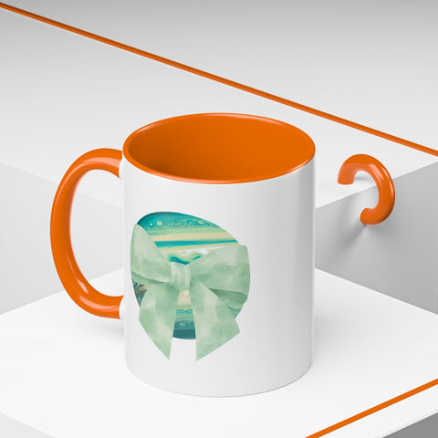 Green Planet Wrapped In A Bow Accent Coffee Mug