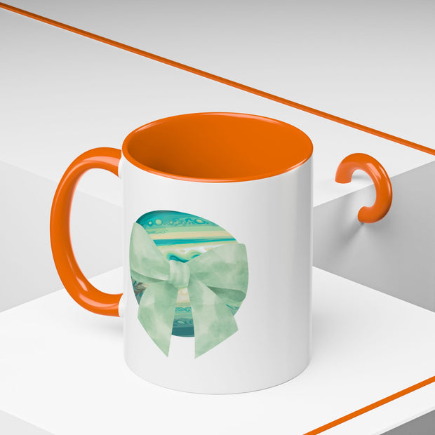 Green Planet Wrapped In A Bow Accent Coffee Mug