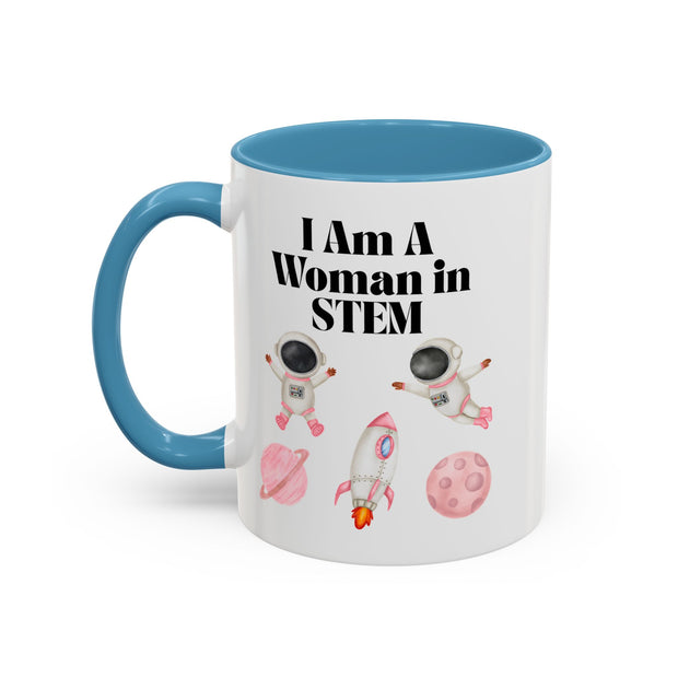 'I Am A Woman In STEM' Astronaut Accent Coffee Mug