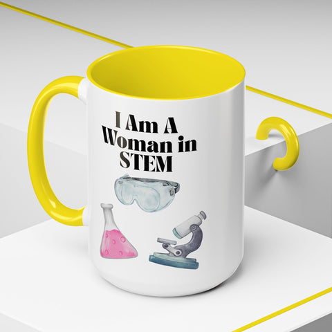 'I Am A Woman In STEM' Scientist Accent Coffee Mug
