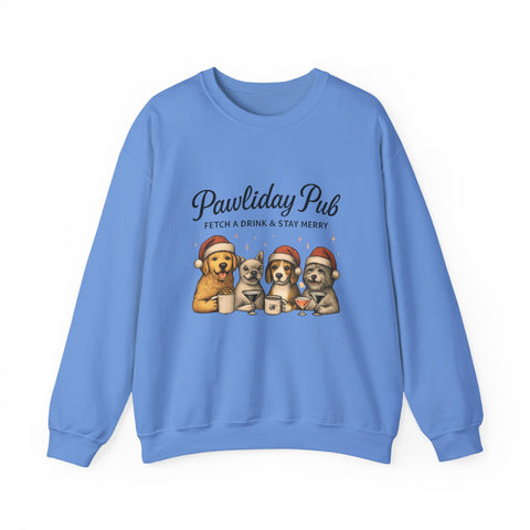 Pawlidday Pub Sweatshirt, Cozy Dog Lover Crewneck, Funny Pet Sweatshirt, Holiday Dog Apparel, Gift for Animal Lovers