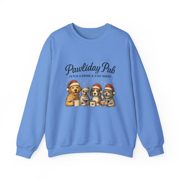 Pawlidday Pub Sweatshirt, Cozy Dog Lover Crewneck, Funny Pet Sweatshirt, Holiday Dog Apparel, Gift for Animal Lovers