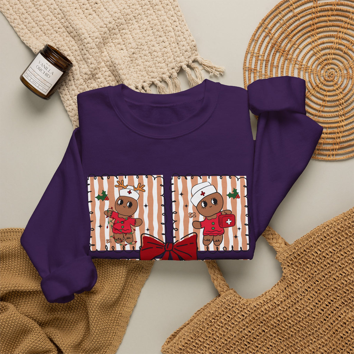 Gingerbread Christmas Sweatshirt, Cute Gingerbread Crewneck, Christmas Bow Sweatshirt, Gingerbread Man Shirt, Funny Holiday Sweater, Christmas Gift