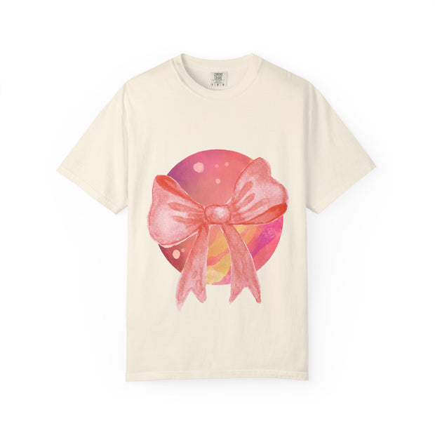 Pink/Yellow Planet Wrapped In Bow Unisex T-Shirt
