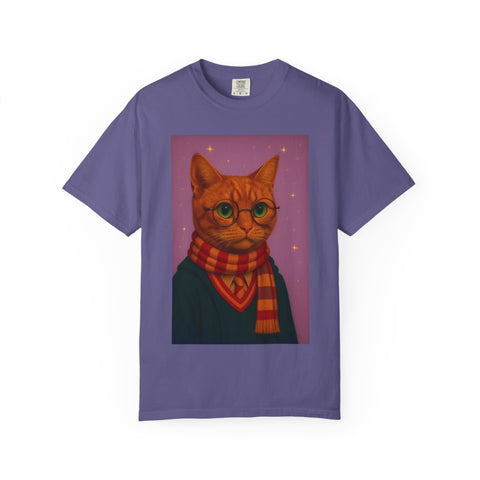 Pawgwarts Orange Cat Wizard T-Shirt