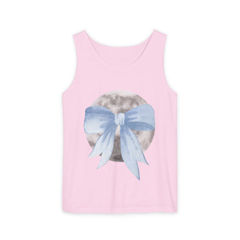 Moon Wrapped In Bow Unisex Tank Top
