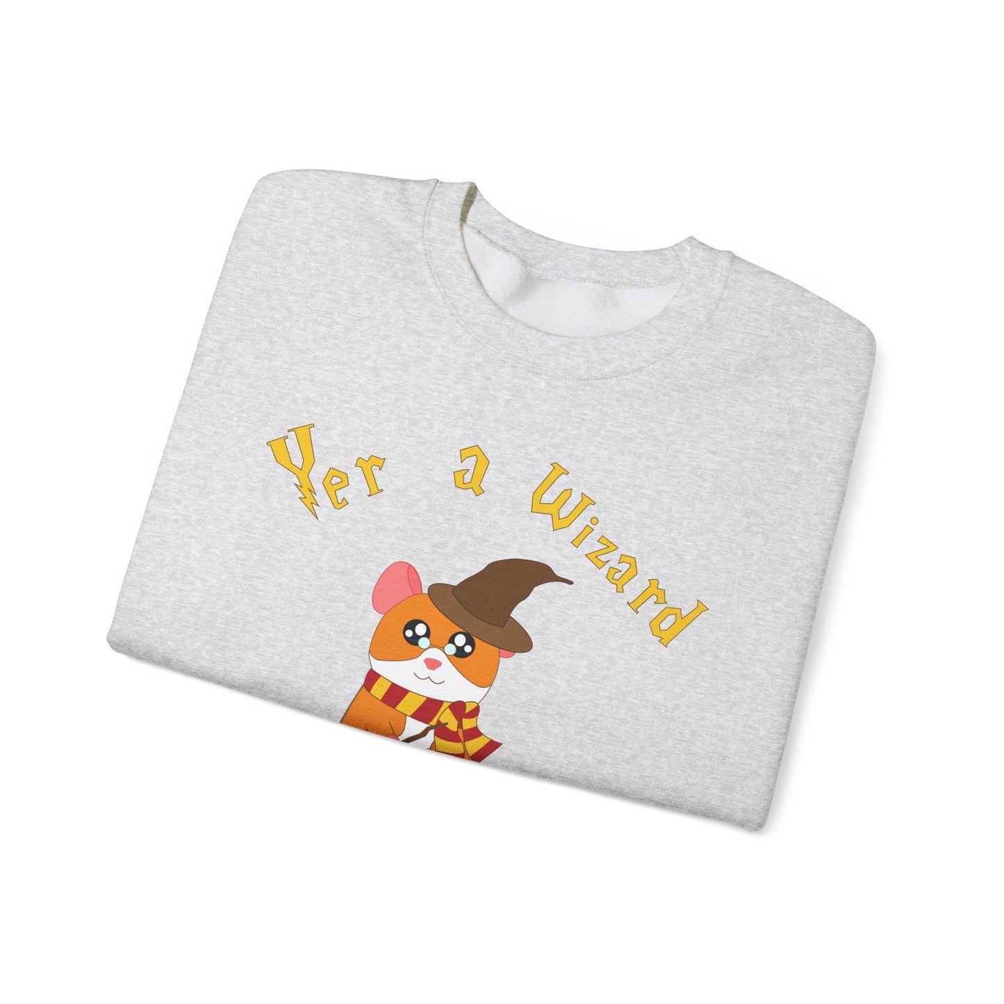 Hammy Wizard Illustration Sweatshirt | Cute Hamster Wizard Crewneck