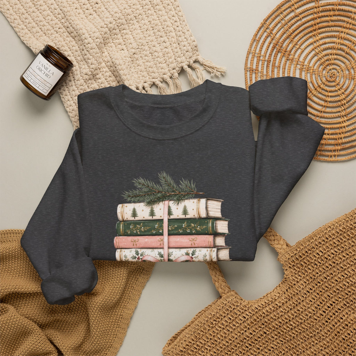 Bookish Christmas Sweatshirt, Christmas Book Lover Crewneck, Cozy Reader Sweater, BookTok Holiday Shirt, Reader Christmas Gift