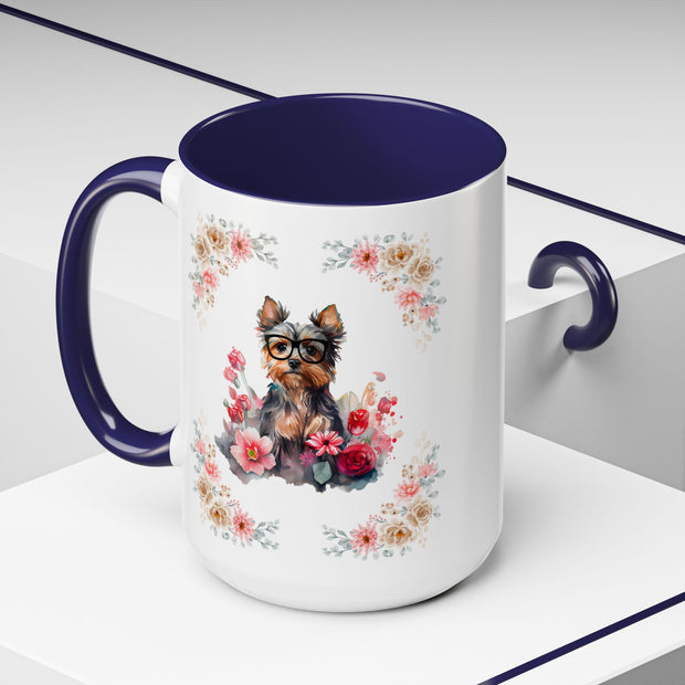 Geeky Goddess Yorkie Accent Coffee Mug