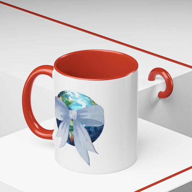 Earth Wrapped In A Bow Accent Coffee Mug