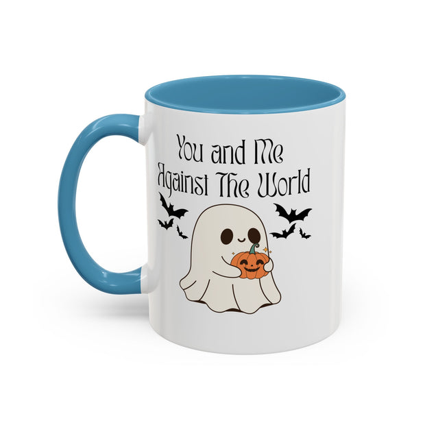 'You and Me Against The World' Accent Coffee Mug