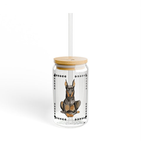 Geeky Good Doberman Sipper Glass