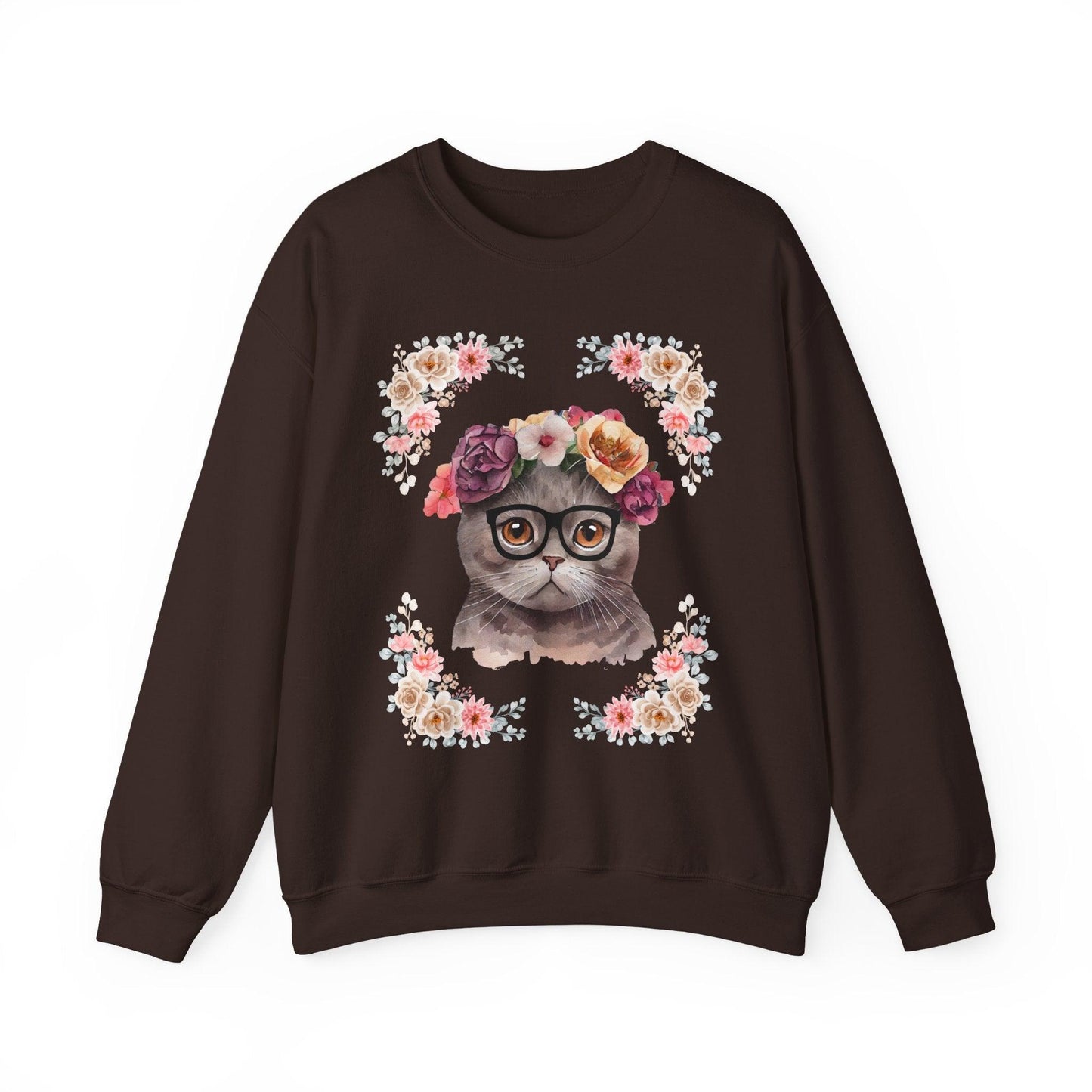 Geeky Goddess Dark Gray Cat Unisex Crewneck Sweatshirt