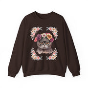 Geeky Goddess Dark Gray Cat Unisex Crewneck Sweatshirt