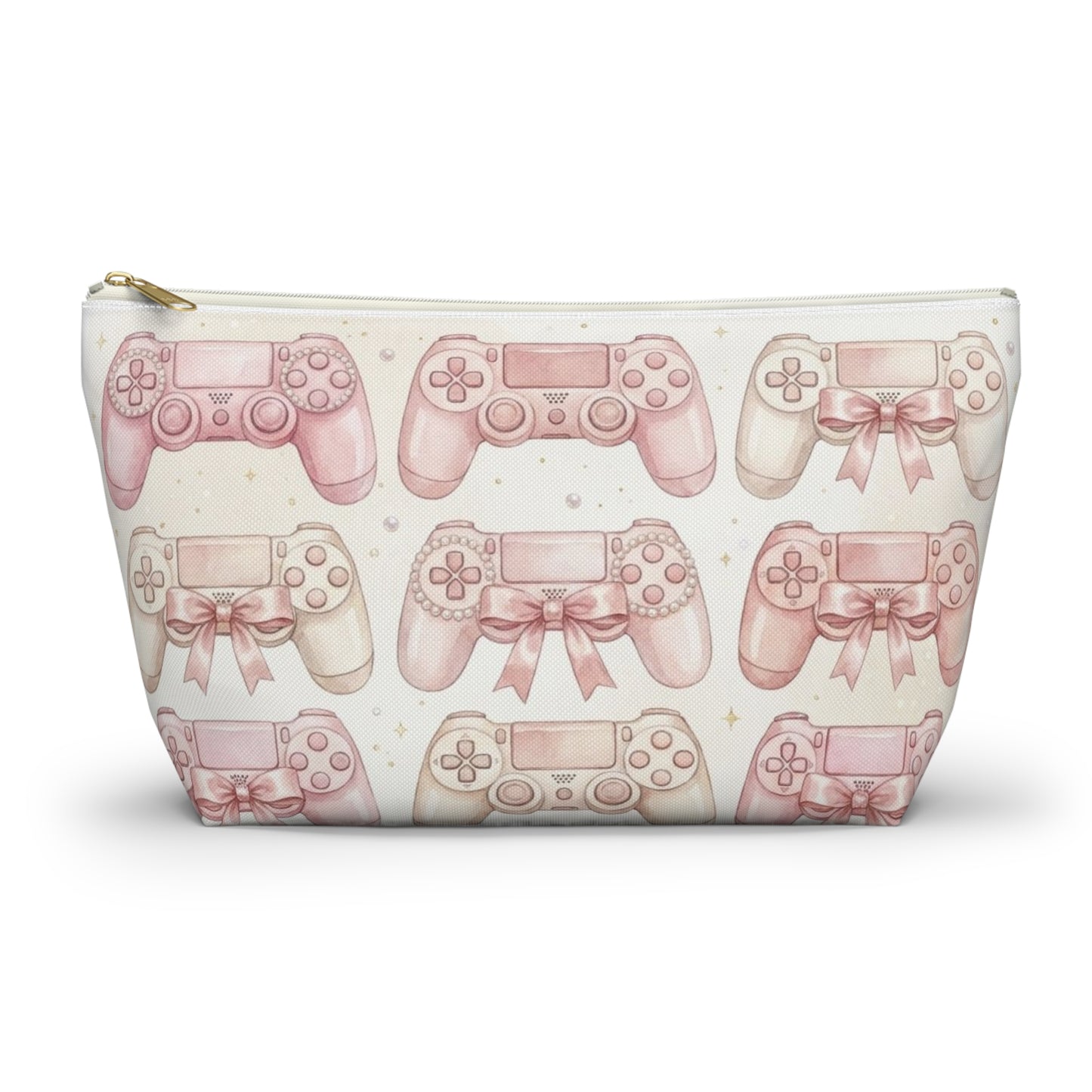 Pink Game Controller Pattern Accessory Pouch