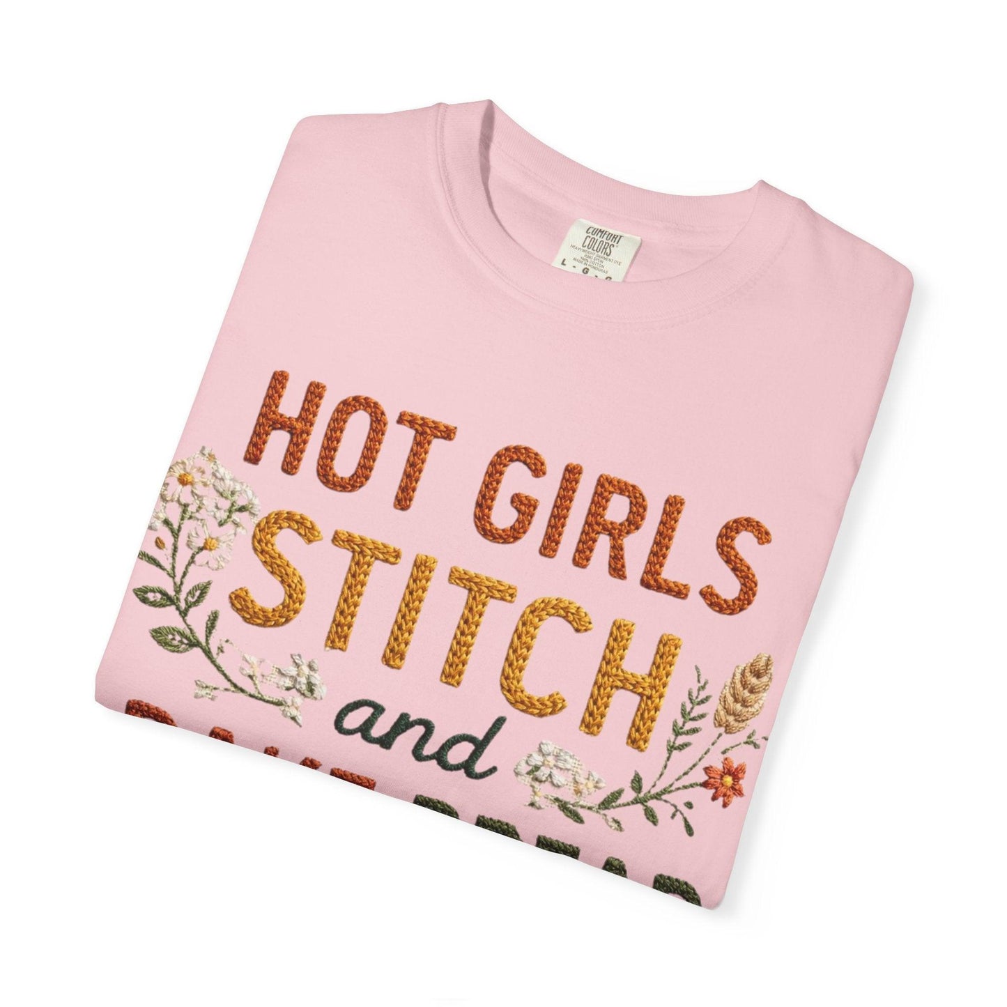 Hot Girls Stitch and Bake Bread T-Shirt | Bread Loaf Floral Embroidery Design