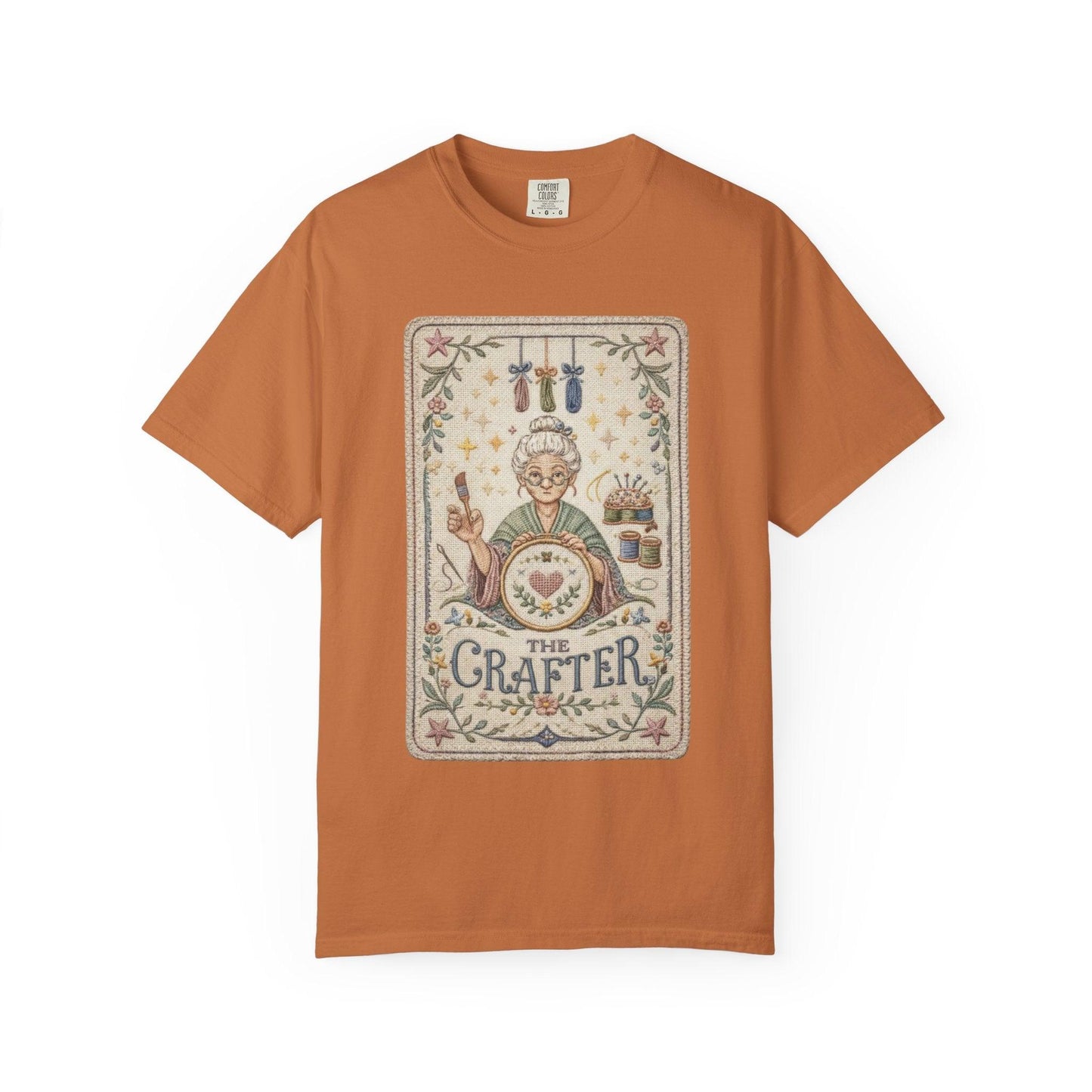The Crafter Illustration T-Shirt | Vintage Crafting Design, Sewing Embroidery