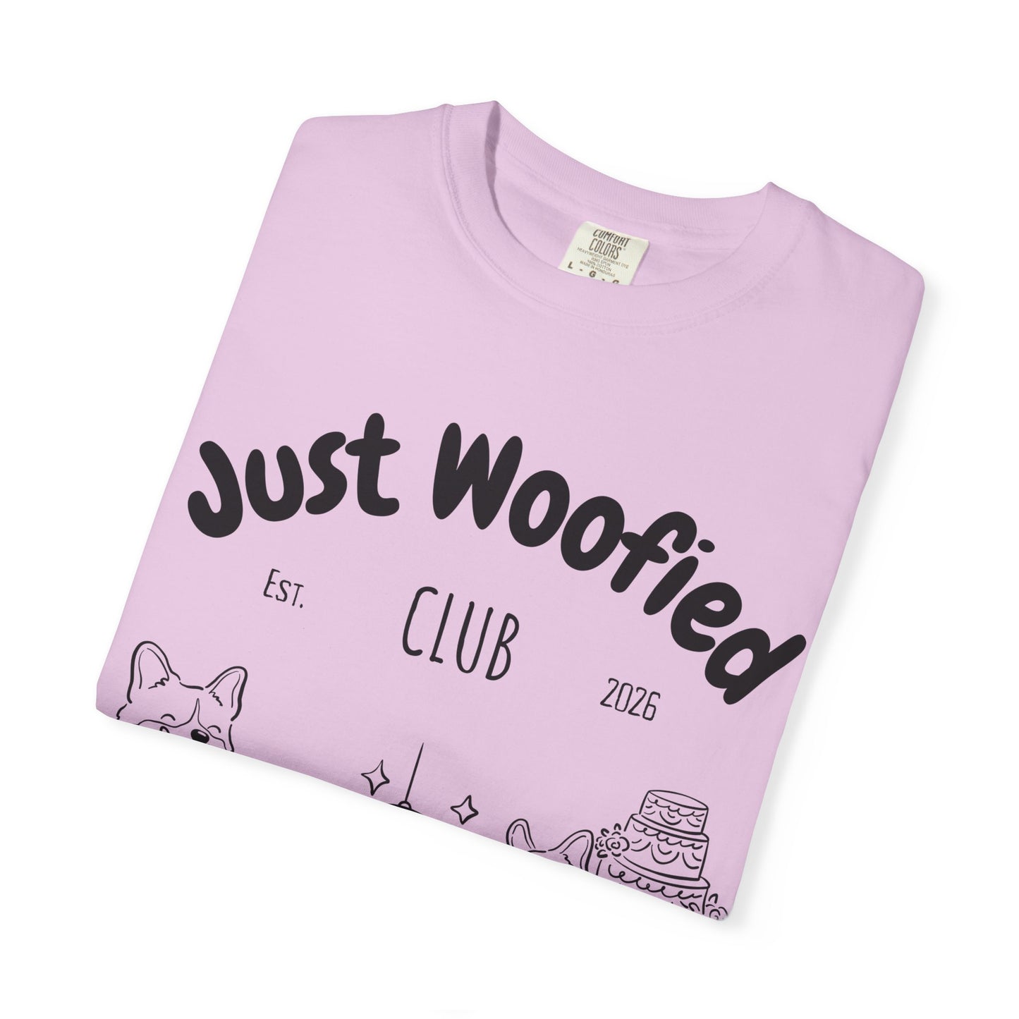 Just Married Dog Wedding Shirt Newlywed Couple Matching T-Shirt Comfort Colors Mr And Mrs Tee Just Woofied Honeymoon Gift For Bride Groom