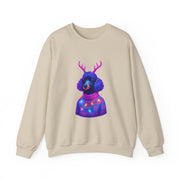 Neon Poodle with Antlers Sweatshirt | Colorful Holiday Sweater Illustration
