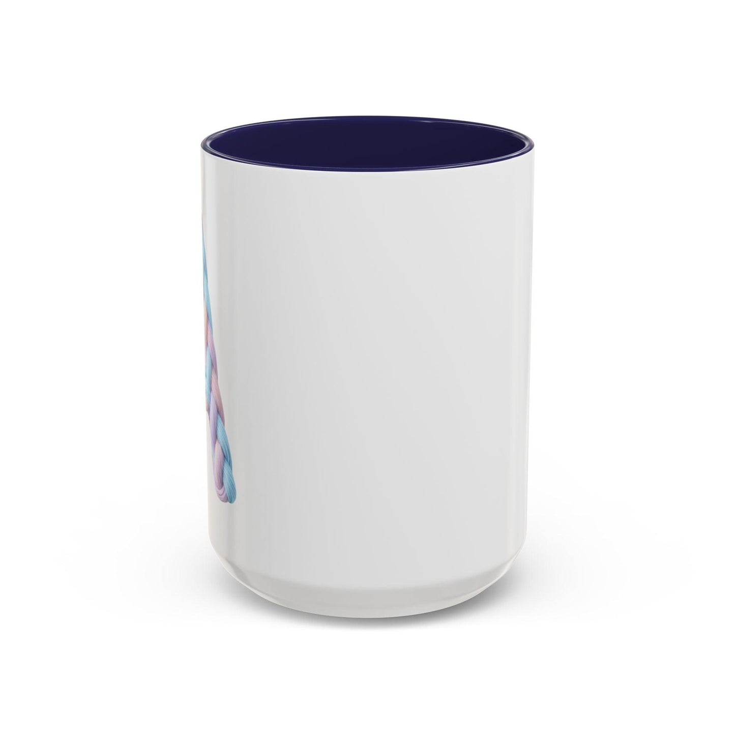 Minimalist Embroidery Typography Accent Coffee Mug | Pastel Thread Design