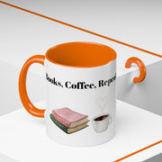 'Books, Coffee, Repeat' Accent Coffee Mug