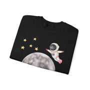 Astronaut Flying To The Moon Unisex Crewneck Sweatshirt