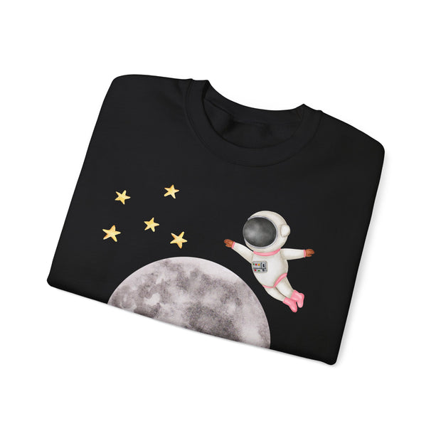 Astronaut Flying To The Moon Unisex Crewneck Sweatshirt