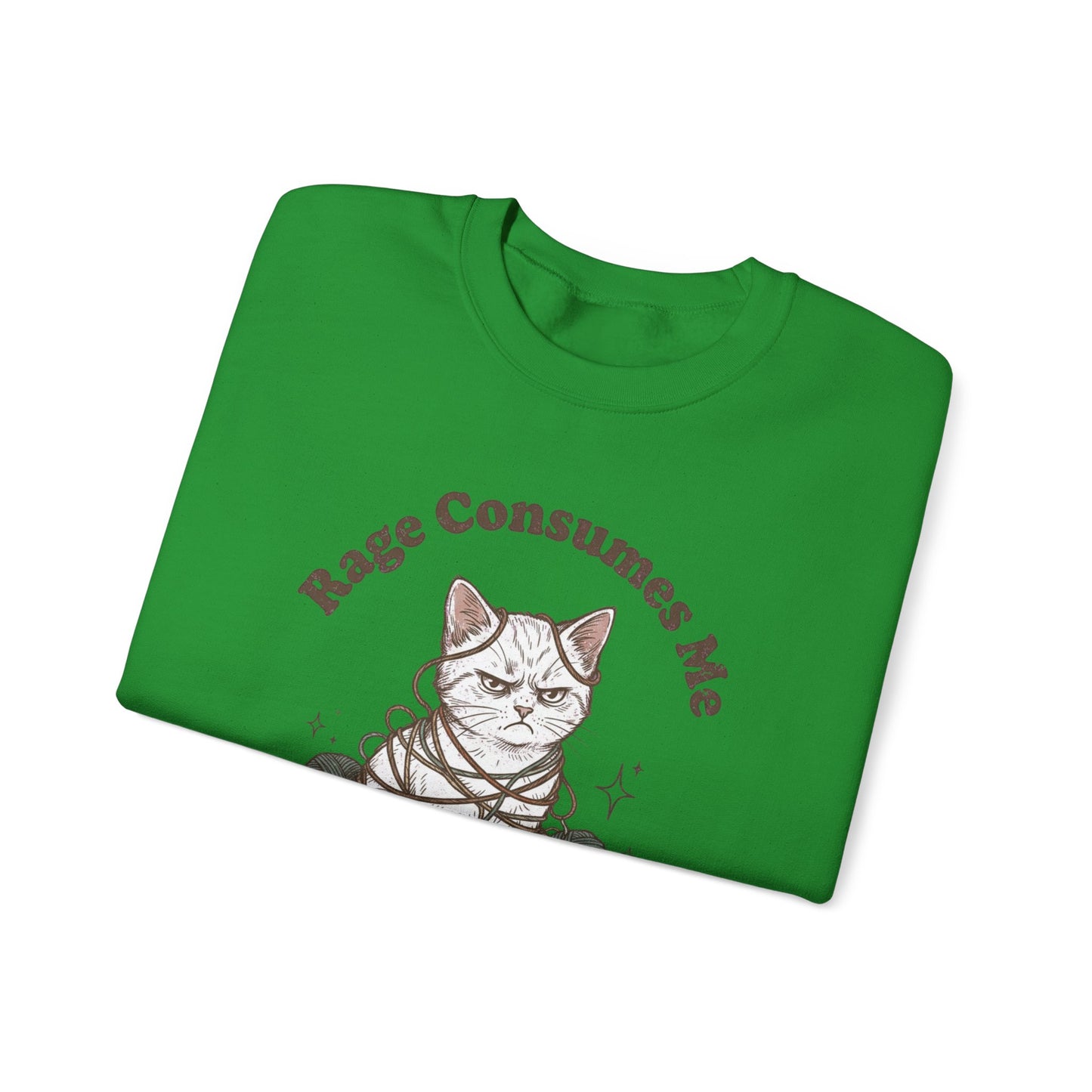 Rage Consumes Me Crochet Cat Shirt, Funny Knitting Tee, Grandma Hobbies Sweatshirt