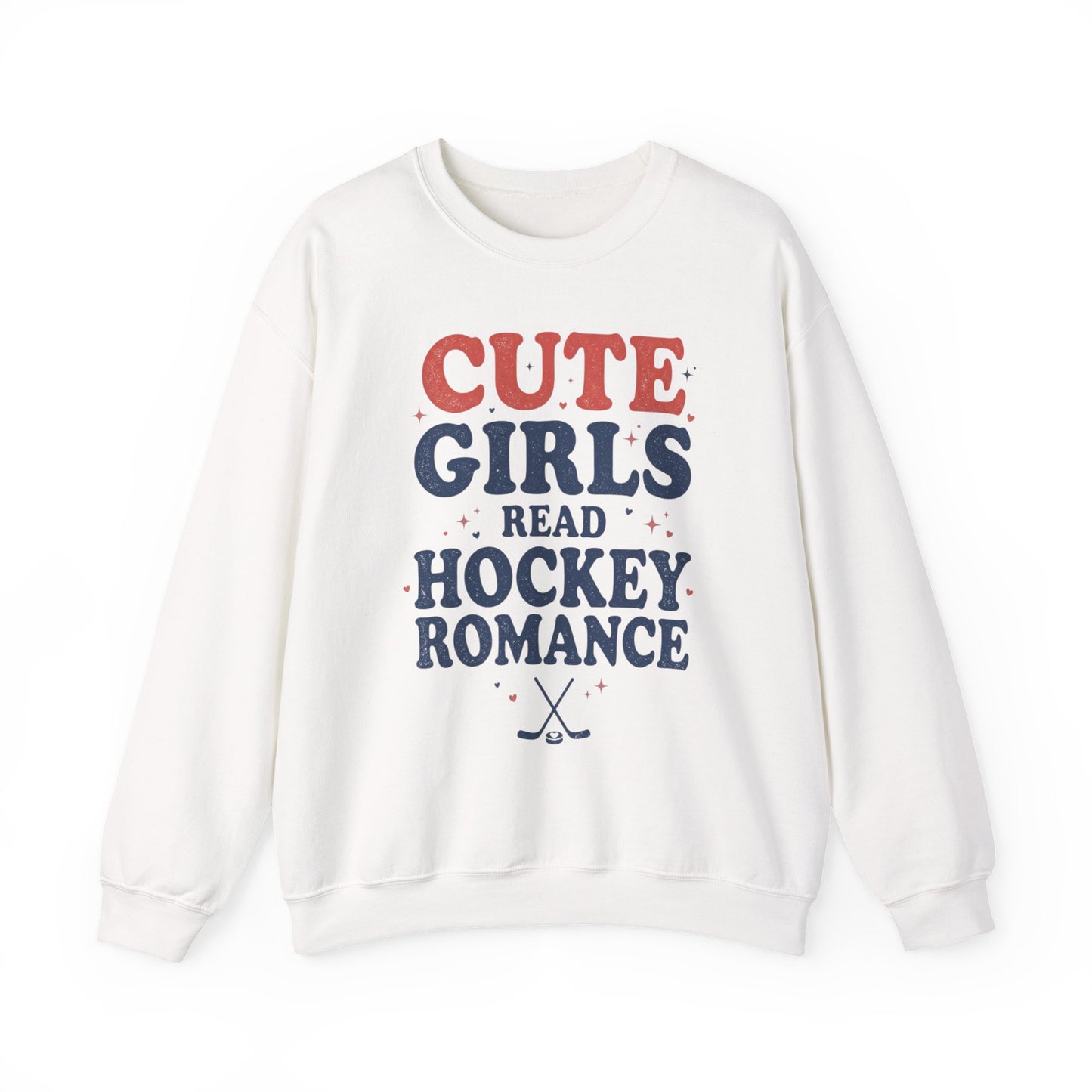 Cute Girls Read Hockey Romance Sweatshirt, Hockey Romance Booktok Crewneck, Sports Romance Reader Pullover