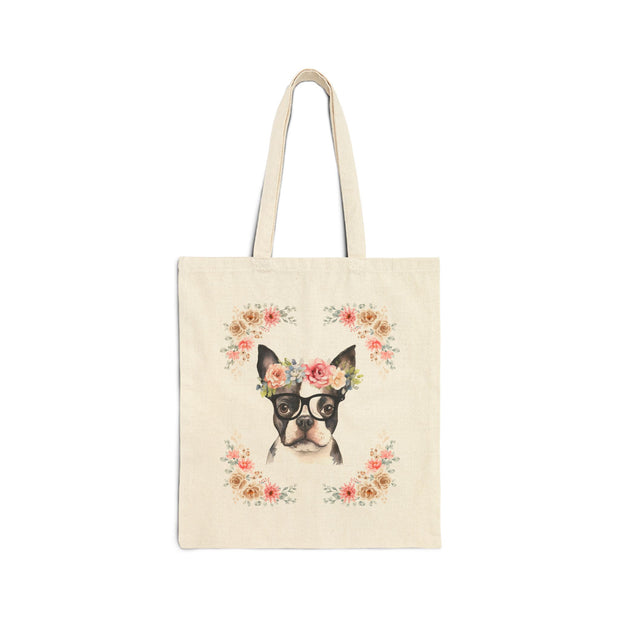 Geeky Goddess French Bulldog Cotton Canvas Tote Bag