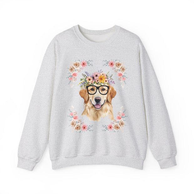 Geeky Goddess Golden Retriever Unisex Crewneck Sweatshirt