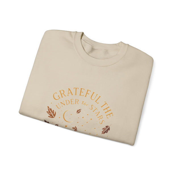 Grateful Under the Stars Sweatshirt - Cozy Unisex Crewneck, Perfect for Fall, Thanksgiving, Gift for Friends, Family