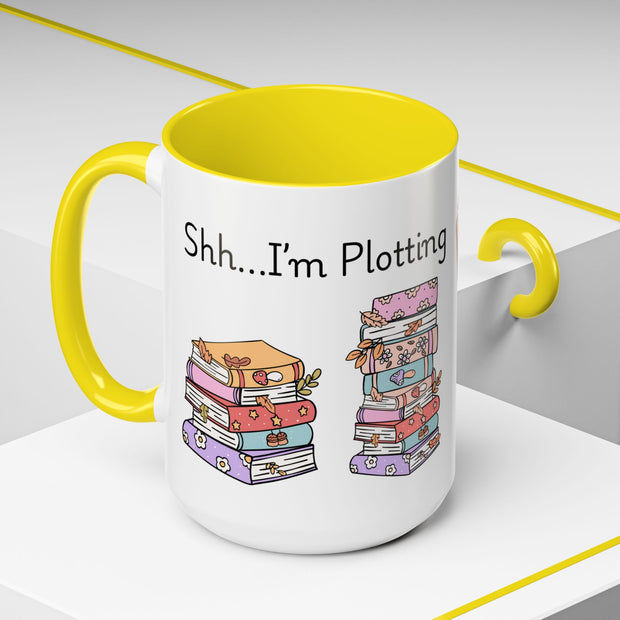 'Shhh...I'm Plotting' Accent Coffee Mug
