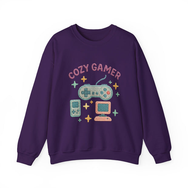 Cozy Gamer Sweatshirt, Unisex Crewneck, Gaming Gift, Comfortable Outfit, Video Game Apparel, Casual Style