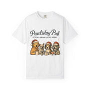 Pawdility Pub Holiday T-Shirt, Dog Lover Gift, Festive Pet Apparel, Cute Animal Tee, Merry Christmas Shirt, Pet-Themed Tee