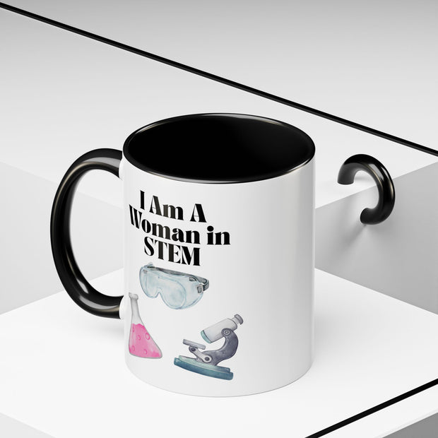 'I Am A Woman In STEM' Scientist Accent Coffee Mug