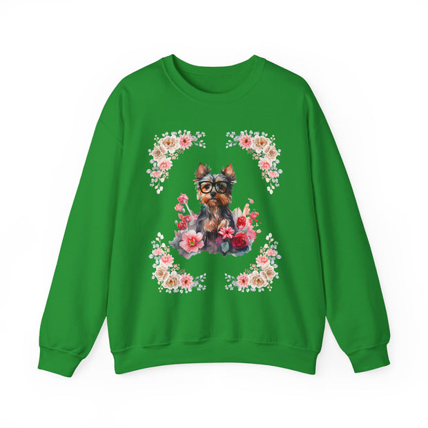 Geeky Goddess Yorkie Unisex Crewneck Sweatshirt