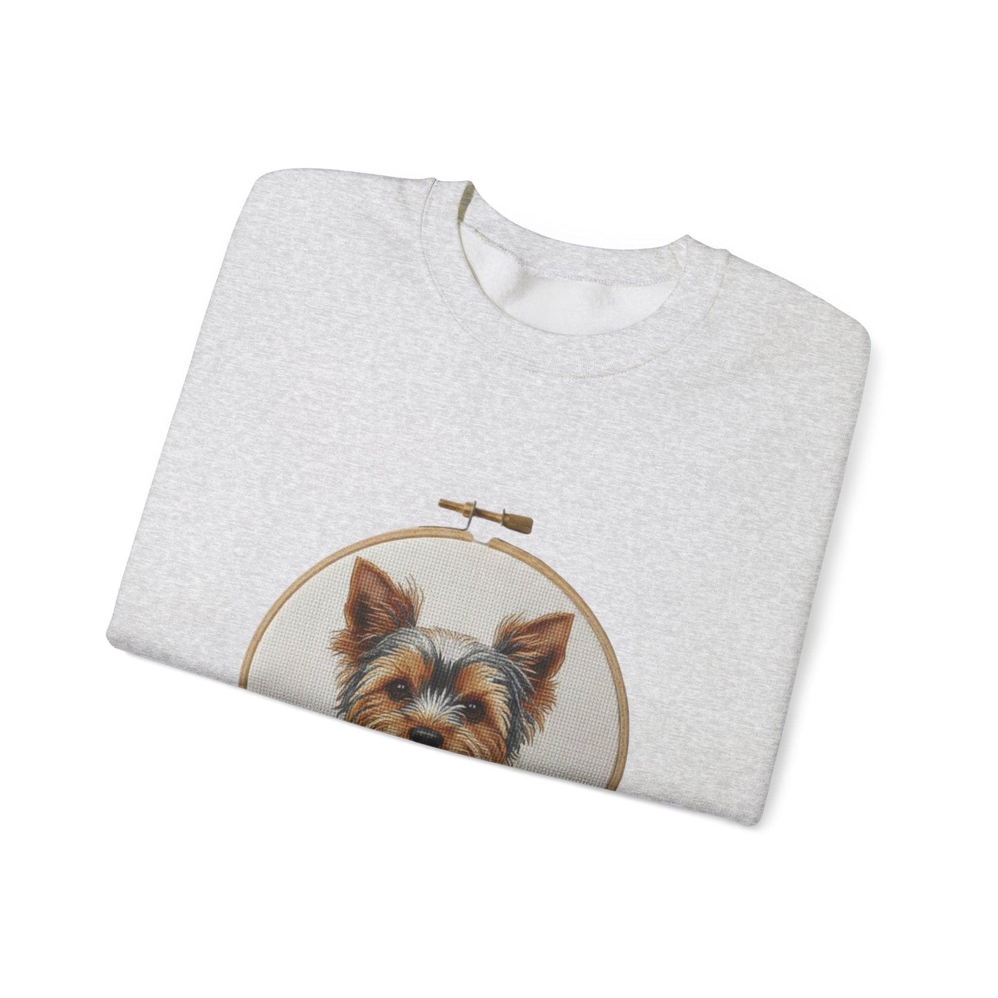 Yorkshire Terrier Portrait Sweatshirt | Embroidery Hoop Dog Art